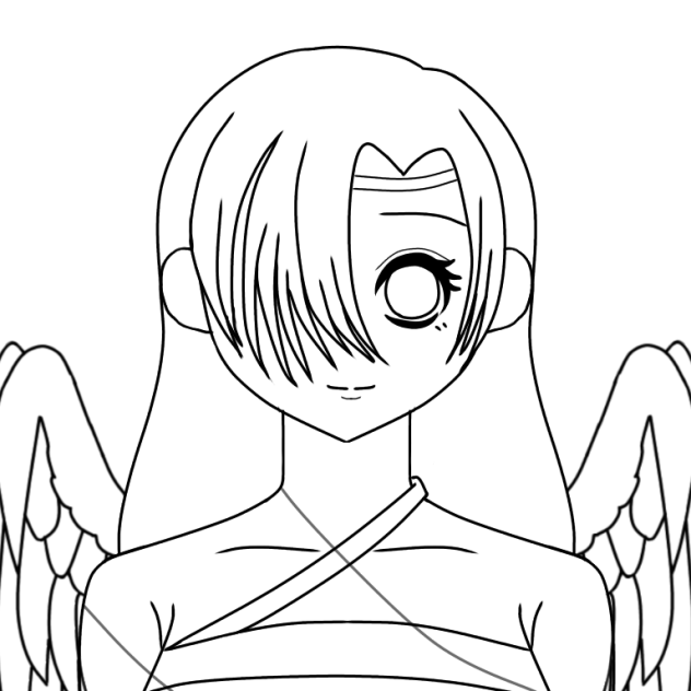 片目だけの天使～女の子～線画