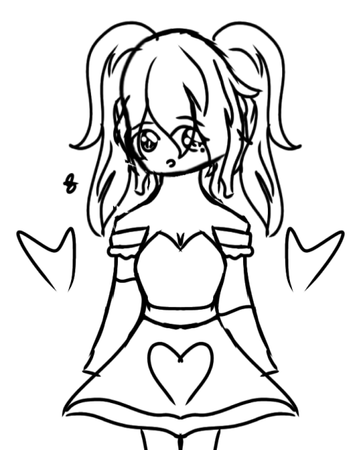 Girl with 2 ponytails Sketch