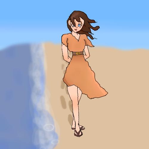 Walking on the beach