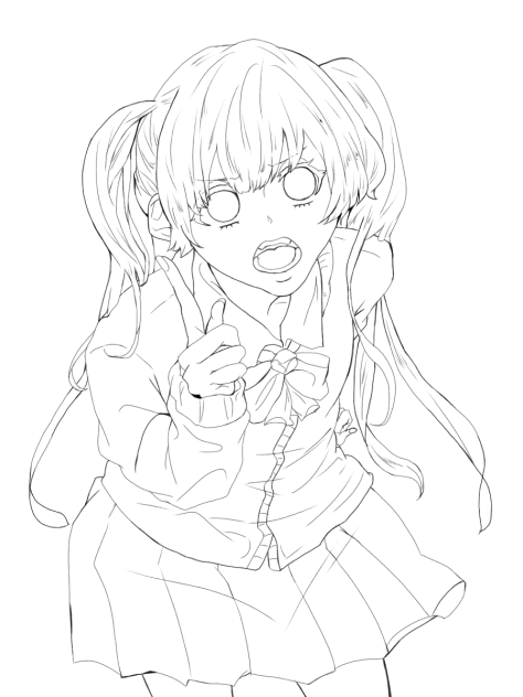 線画 女の子