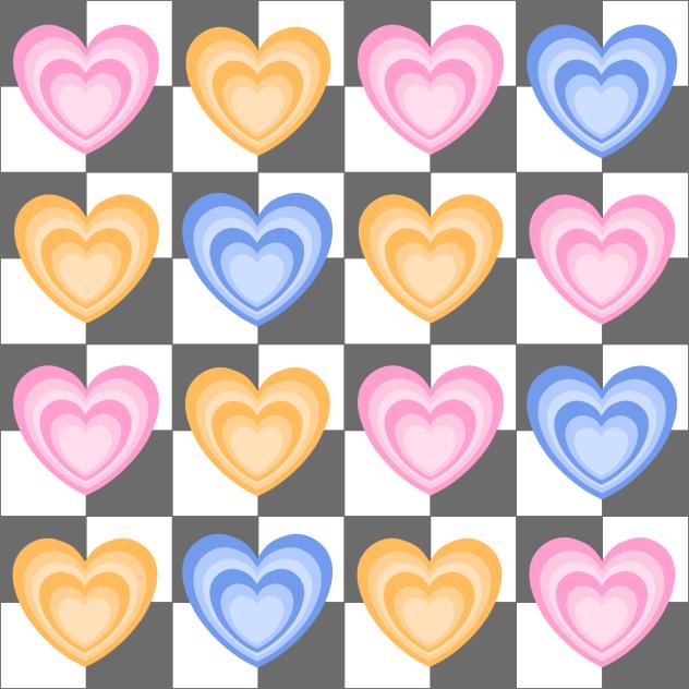 Y2Kハートパターン