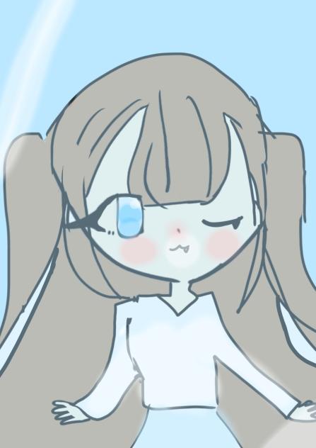 鏡にうつった女の子。