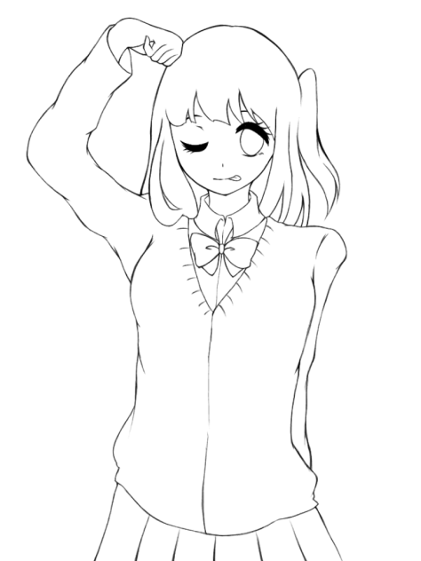 てへぺろ 線画