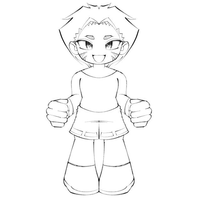 Leonard—Uncolored Chibi 1