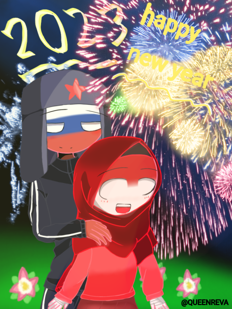 Rusindo countryhumans happy new year
