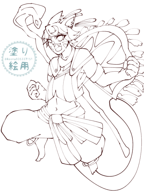 🏜️🐈️🐍塗り絵