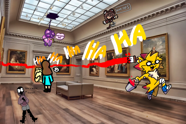 Museum chaos