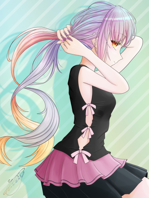 クルクルポニテ