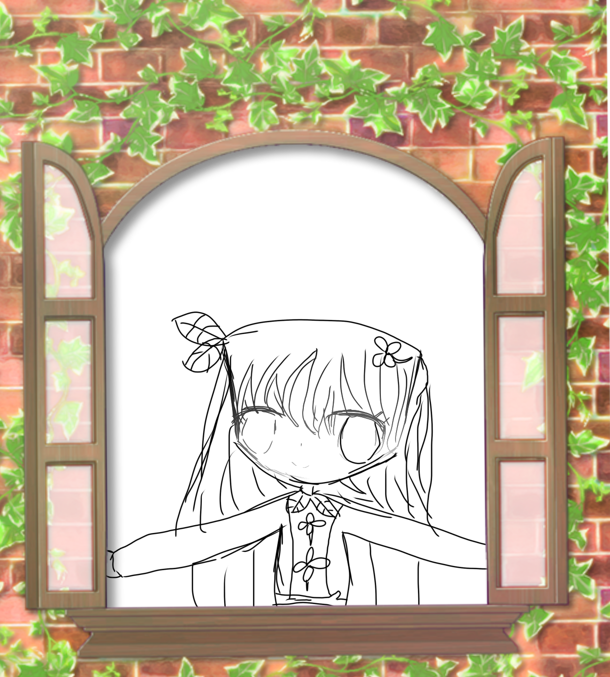 葉っぱちゃん 塗り絵 Ibispaint