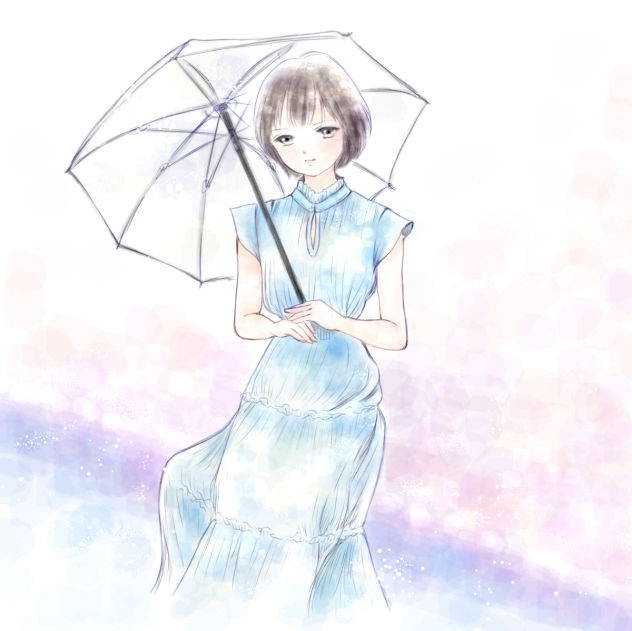 傘と女の子。