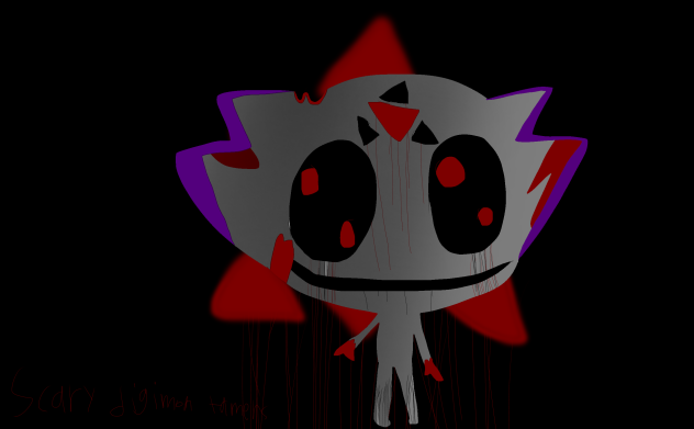Scary digimon tamers paint - Calumon