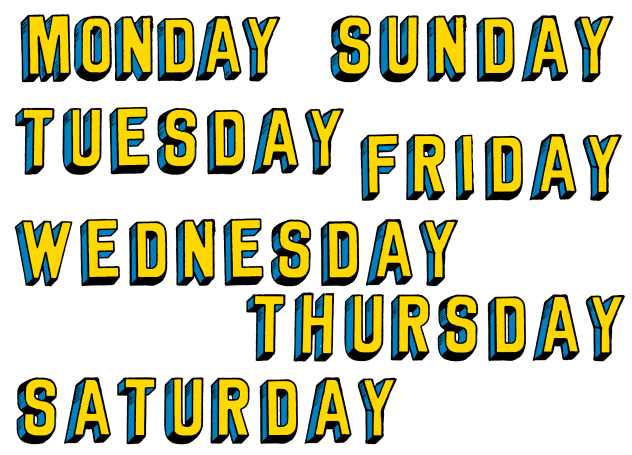 Days Of The Week Retro Comics Font