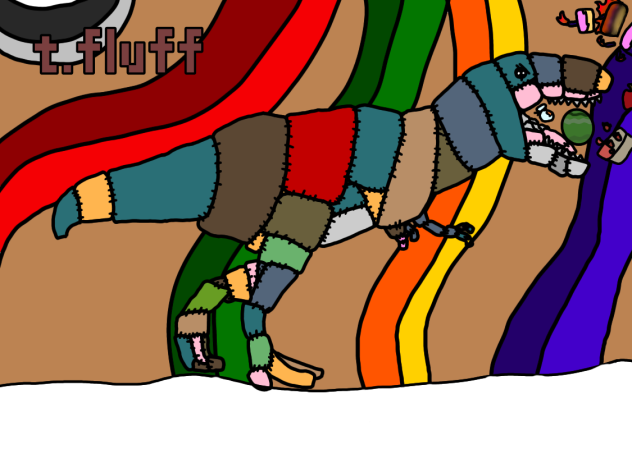 t.fluff pillow dinosaur