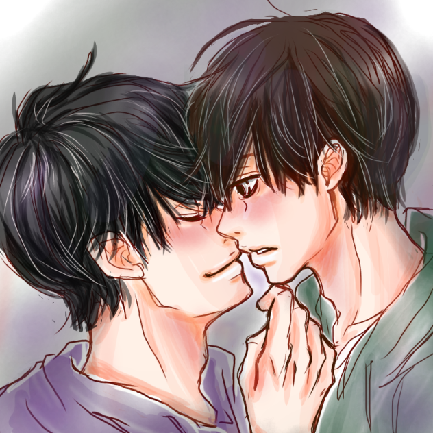 BLキスkiss黒髪男の子茶髪双子