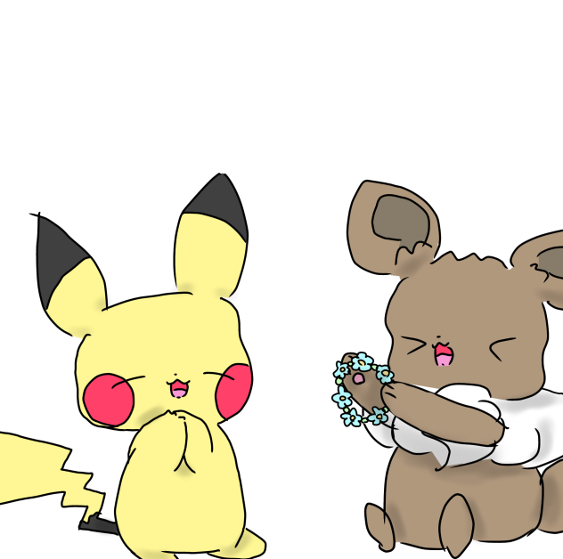 仲良し♪イーブイとピカチュウ！