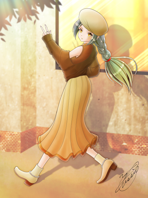 Autumn sunshine girl