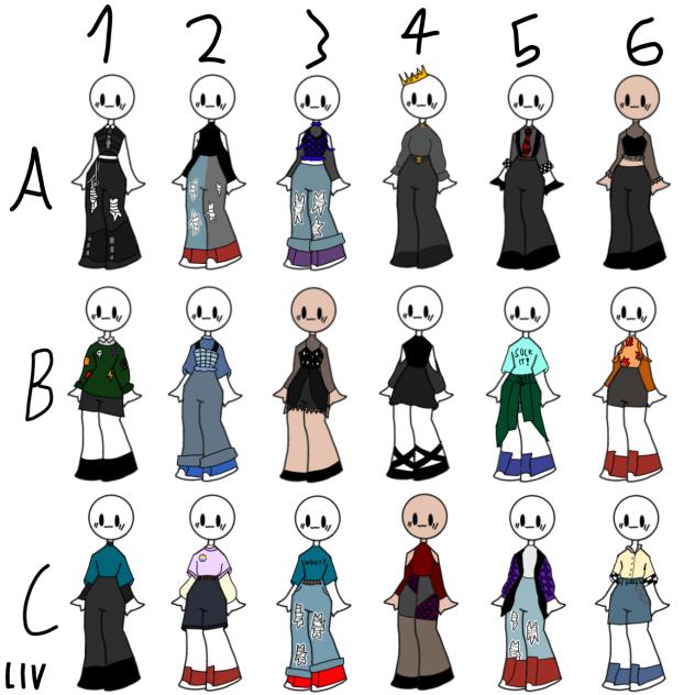 Free to use outfits(random)