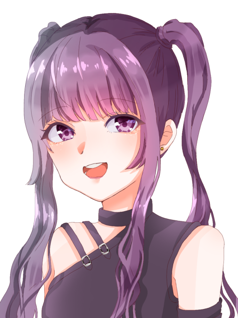 線画　ツインテール　塗りました!