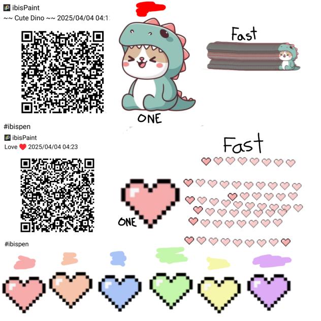 Dino and heart QR code