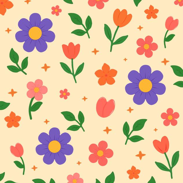 cute plants pattern 2