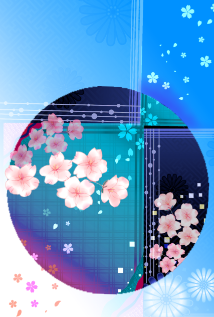 背景桜、ハガキサイズ