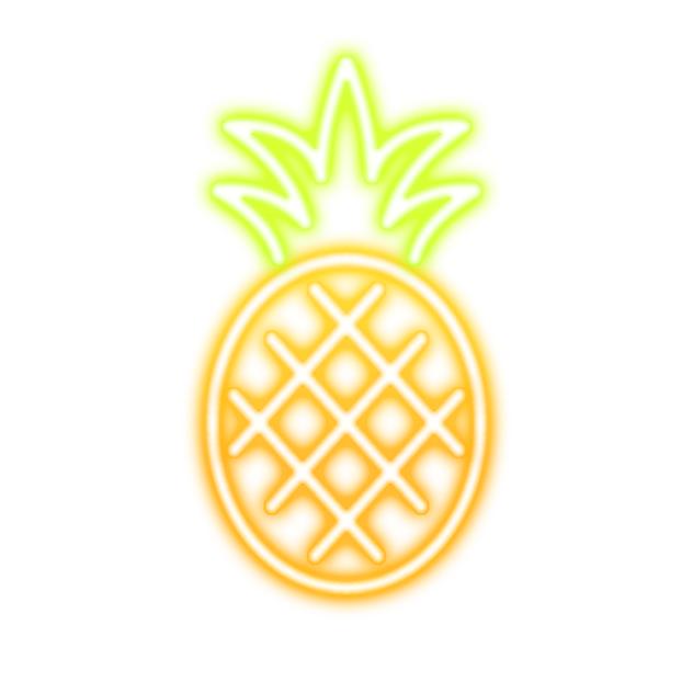 Pineapple neon icon