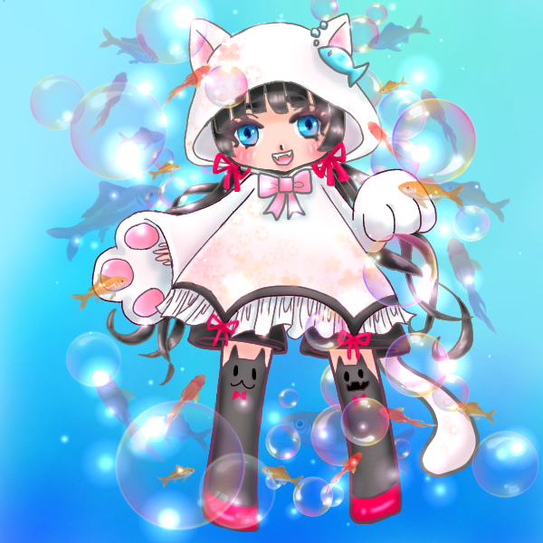 猫耳パーカーの女の子