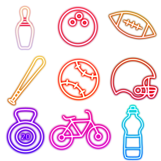 Sports neon icons 2 a