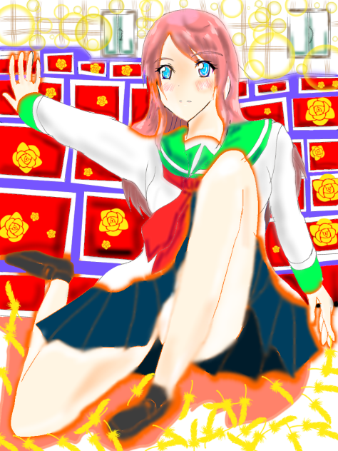 座りながら照れる！