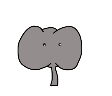 はじめてゾウのイラストを描きました。