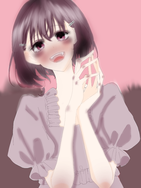 Colored anime girl