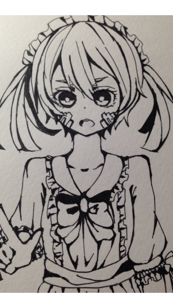 エネちゃん メイド服 線画