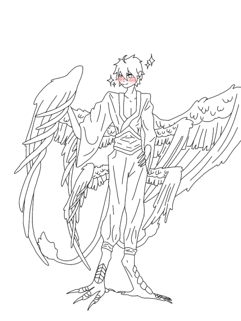 Bird king Line art