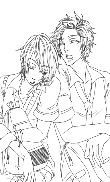 【線画】居眠り