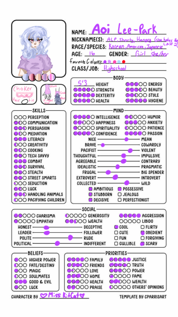 My OC info!