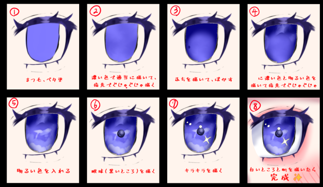 目の描き方!!