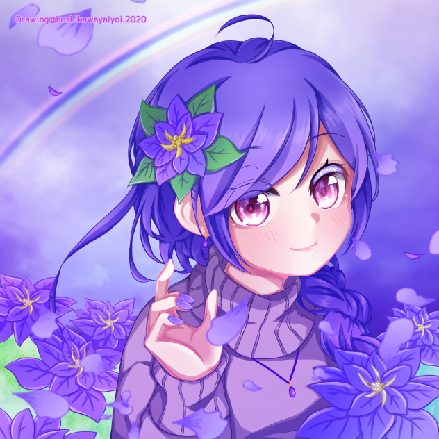 ポインセチア2020(星川ヤヨイさんの線画塗らせて頂きました!)