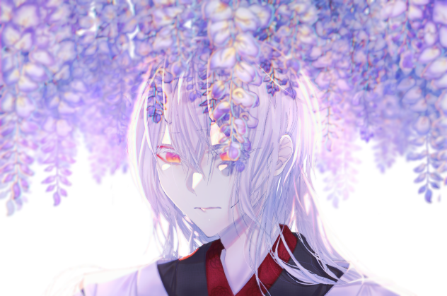 白藤の下