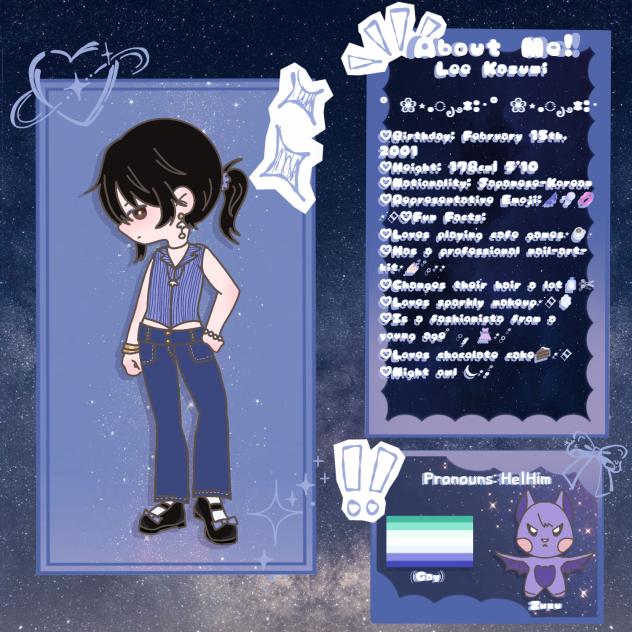 About Me — Kazz Info Sheet~𐙚⋆°🦢｡⋆♡
