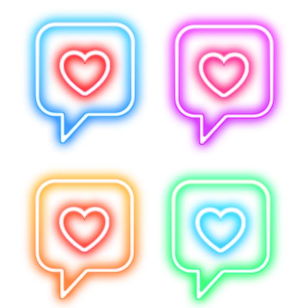 Heart chat bubble neon signs