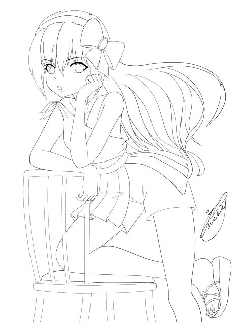 Girl's Chatter（線画）