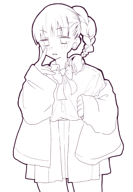 ブルーホワイト後輩　線画