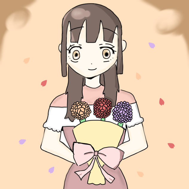 花束と女の子