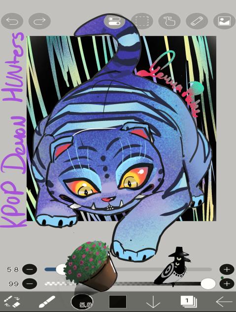 kpop demon hunters tiger @ bird