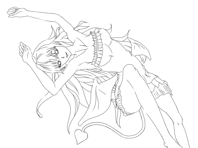 サキュバスちゃん(線画  take free)