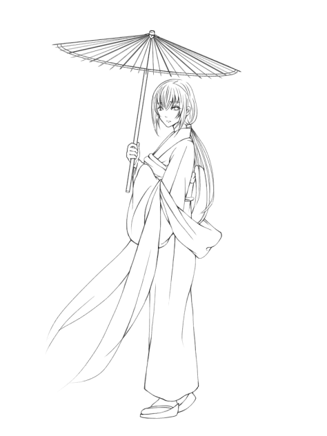 線画 雪代巴