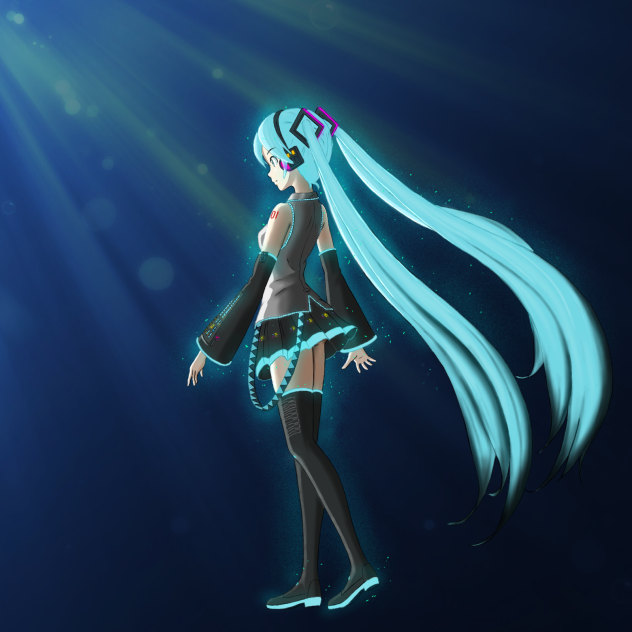 ステージに向かう初音ミク