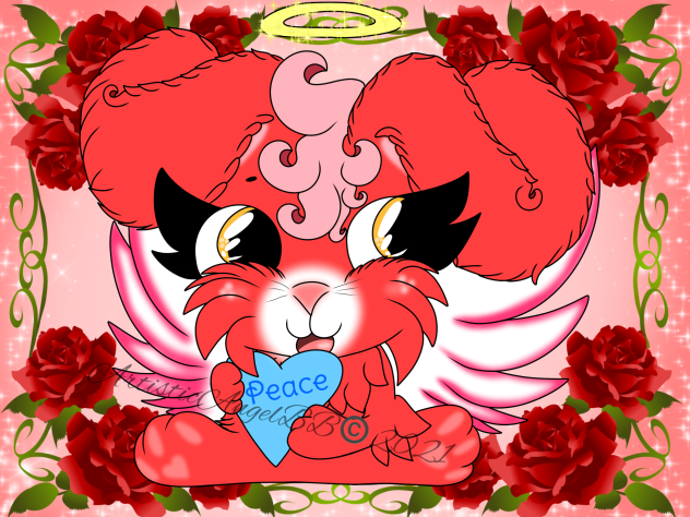 Red Angel Bunny “Peace”