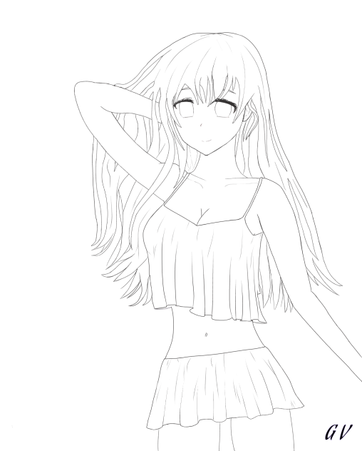 Beauty 美しい少女 coloring page