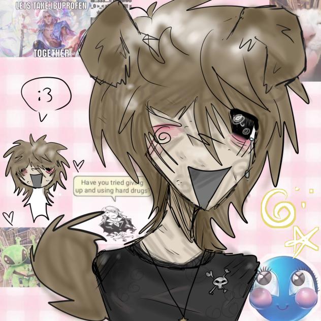 gay emo boy 💔🖤😭🥀😿 (but w dog ears🤯)